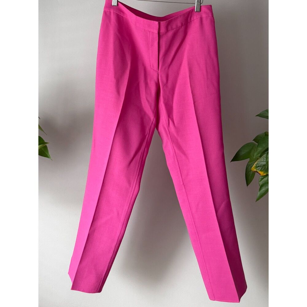 Dana Buchman Black Label 100% Wool Pink Fuschia Trousers Size 8